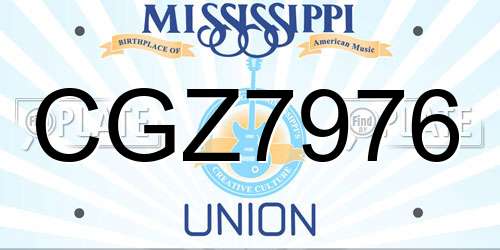 CGZ7976 Mississippi License Plate