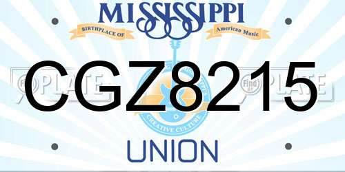 CGZ8215 Mississippi License Plate
