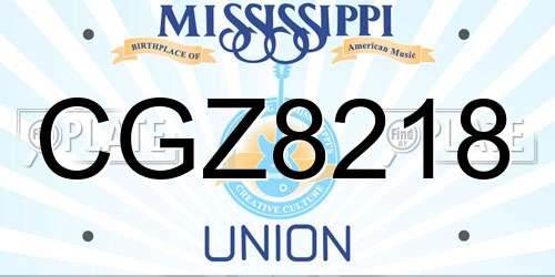 CGZ8218 Mississippi License Plate
