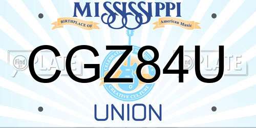 CGZ84U Mississippi License Plate