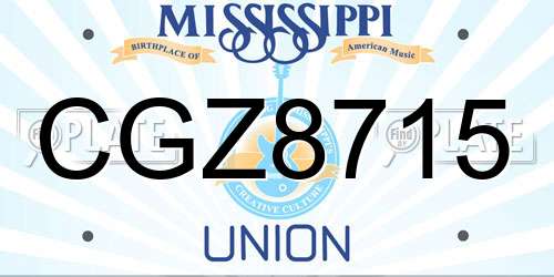 CGZ8715 Mississippi License Plate