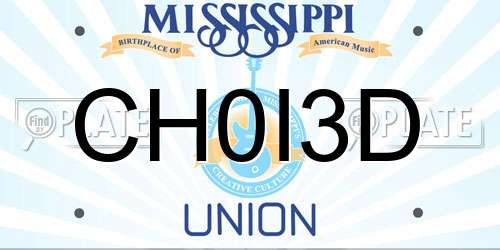 CH0I3D Mississippi License Plate