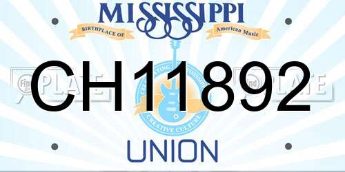 CH11892 Mississippi License Plate