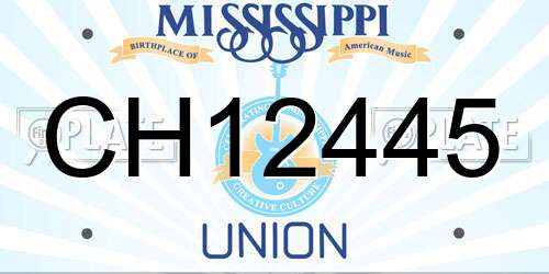 CH12445 Mississippi License Plate