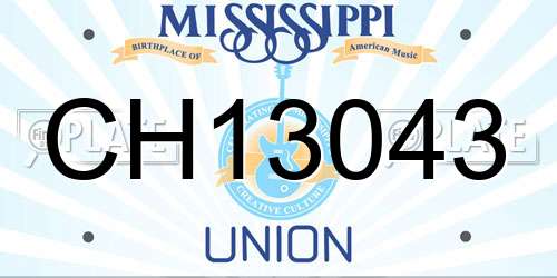 CH13043 Mississippi License Plate