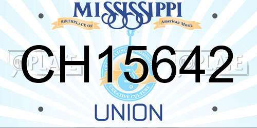 CH15642 Mississippi License Plate