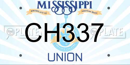 CH337 Mississippi License Plate