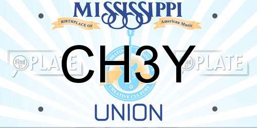 CH3Y Mississippi License Plate