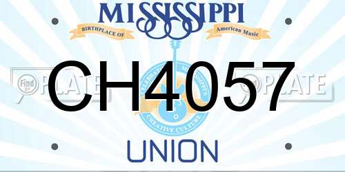 CH4057 Mississippi License Plate