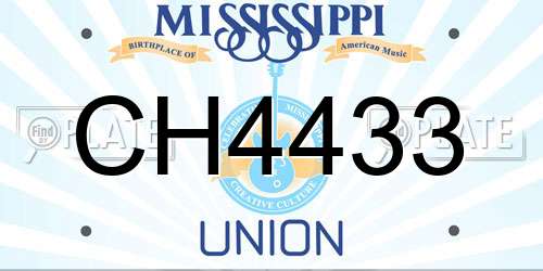 CH4433 Mississippi License Plate