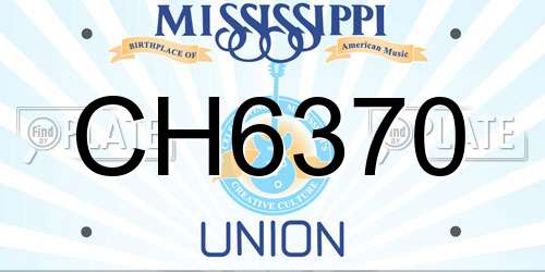 CH6370 Mississippi License Plate