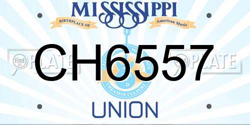 CH6557 Mississippi License Plate