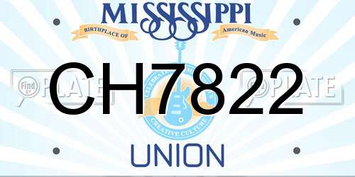CH7822 Mississippi License Plate