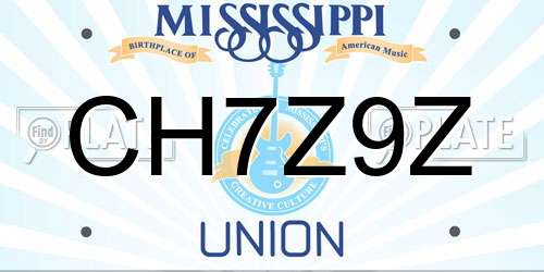 CH7Z9Z Mississippi License Plate