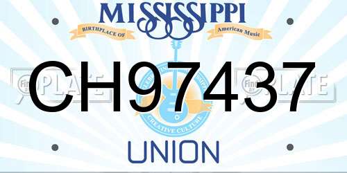 CH97437 Mississippi License Plate