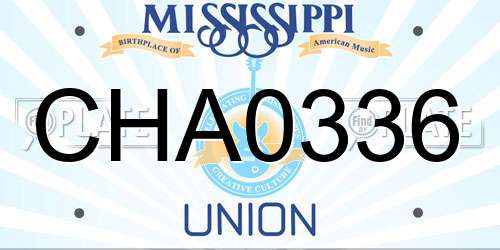 CHA0336 Mississippi License Plate