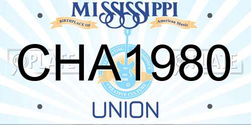 CHA1980 Mississippi License Plate