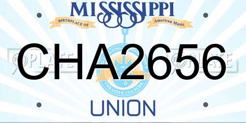 CHA2656 Mississippi License Plate