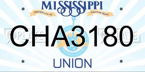 CHA3180 Mississippi License Plate