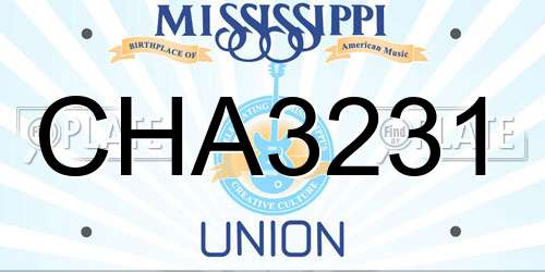 CHA3231 Mississippi License Plate