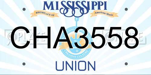 CHA3558 Mississippi License Plate