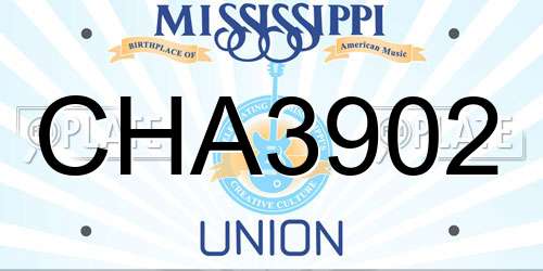 CHA3902 Mississippi License Plate