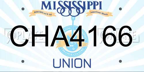 CHA4166 Mississippi License Plate