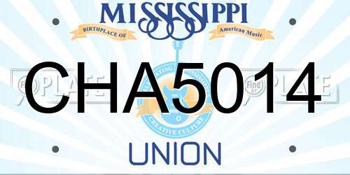 CHA5014 Mississippi License Plate