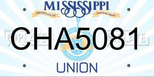 CHA5081 Mississippi License Plate