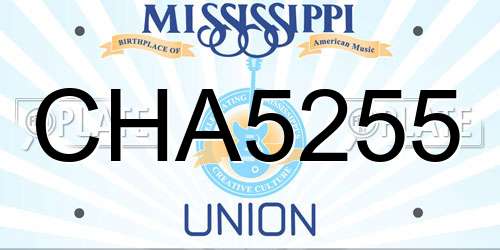CHA5255 Mississippi License Plate