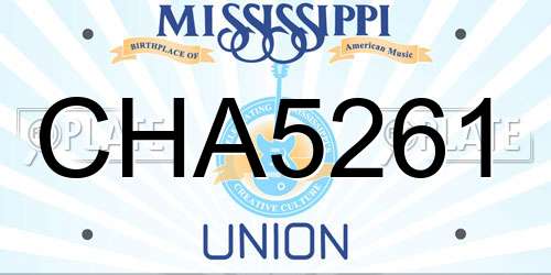 CHA5261 Mississippi License Plate