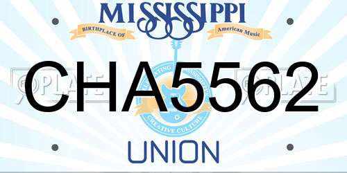 CHA5562 Mississippi License Plate