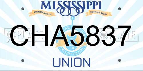 CHA5837 Mississippi License Plate
