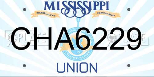 CHA6229 Mississippi License Plate