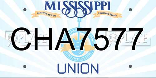 CHA7577 Mississippi License Plate