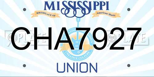 CHA7927 Mississippi License Plate