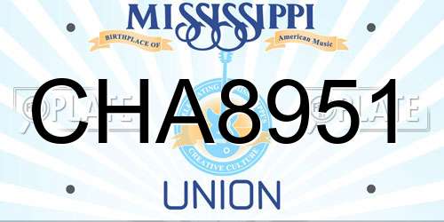 CHA8951 Mississippi License Plate
