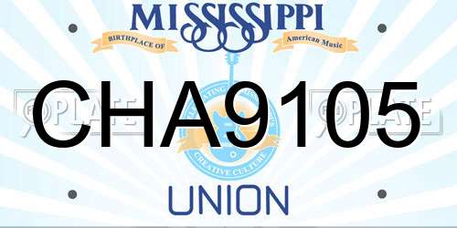 CHA9105 Mississippi License Plate