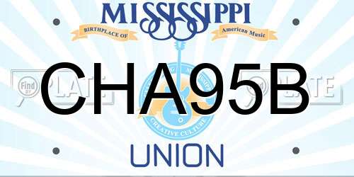 CHA95B Mississippi License Plate