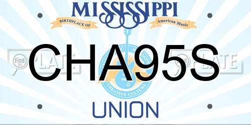 CHA95S Mississippi License Plate