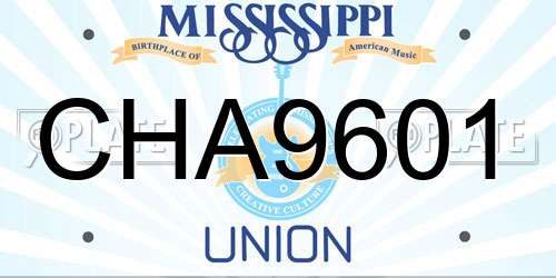 CHA9601 Mississippi License Plate