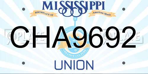 CHA9692 Mississippi License Plate