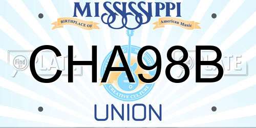 CHA98B Mississippi License Plate