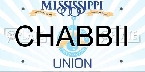 CHABBII Mississippi License Plate