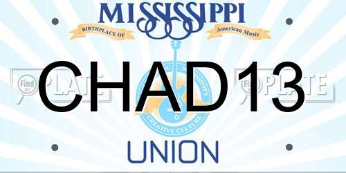CHAD13 Mississippi License Plate