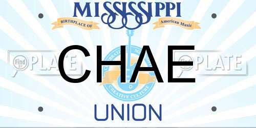 CHAE Mississippi License Plate