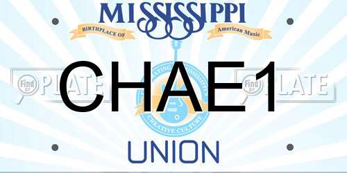 CHAE1 Mississippi License Plate