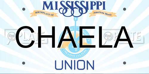 CHAELA Mississippi License Plate