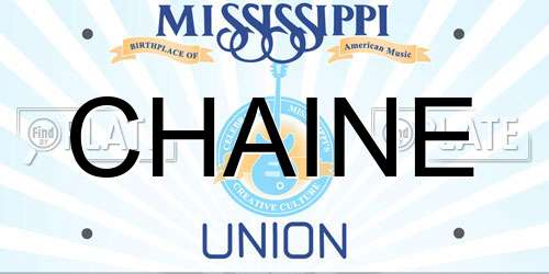 CHAINE Mississippi License Plate