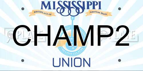 CHAMP2 Mississippi License Plate